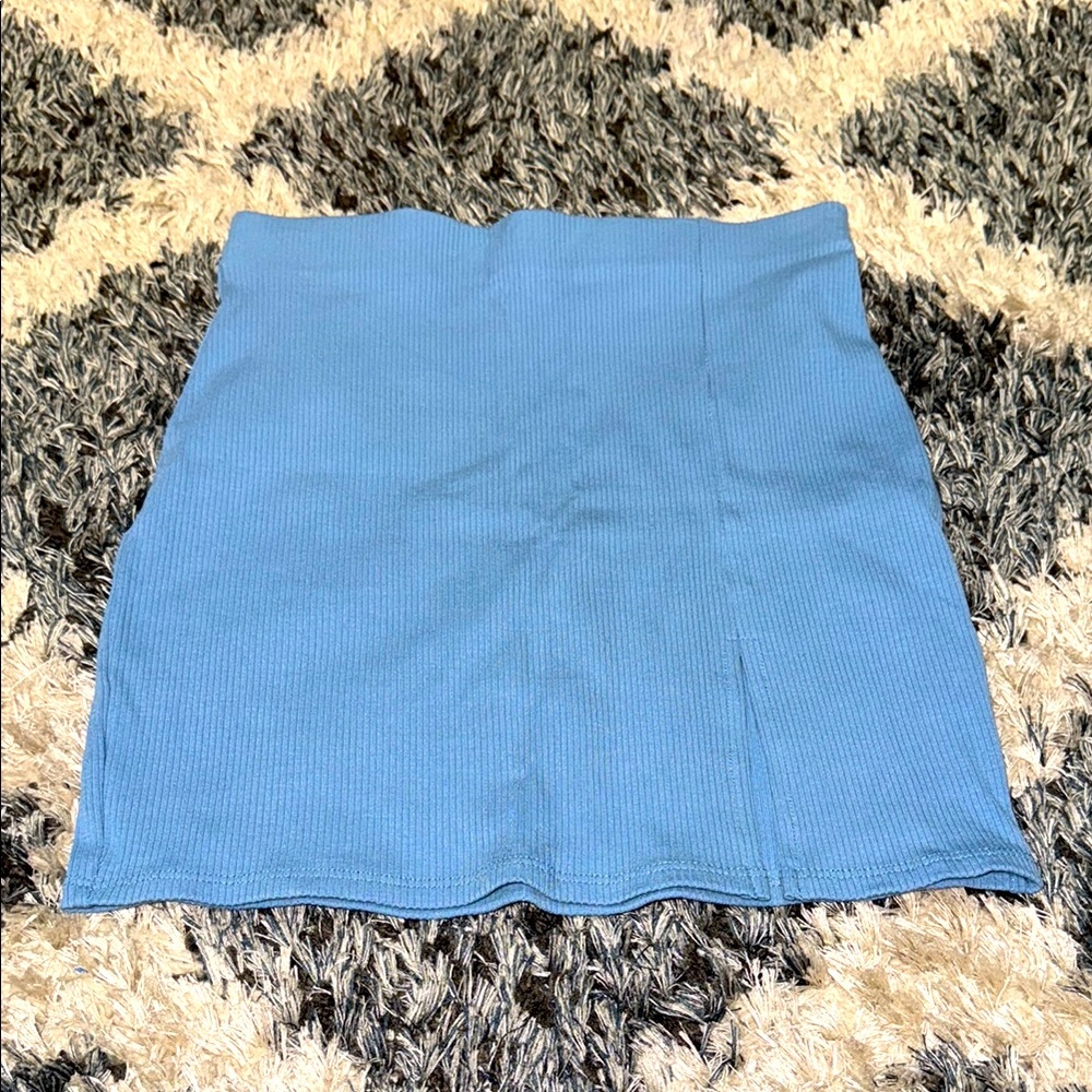 Blue Ribbed Women's Skirt